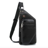 Men Leather Bags Jeep Brand Crossbody Chest Bag