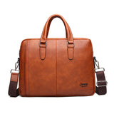 JEEP BULUO Men's Business Split Leather Briefcase