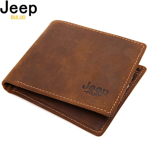 JEEP BULUO Luxury Brand Cow Genuine Leather Men Wallet