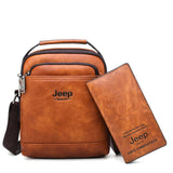 JEEP BULUO Split Leather Men Messenger Bag