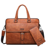 JEEP BULUO Brand Men Tote Casual Briefcase