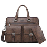 JEEP BULUO Men Business Bag For 13'3 inch Laptop Briefcase