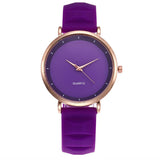 NEW Purple Beautiful pu leather band quartz Watches Women