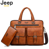 JEEP BULUO Men Business Bag For 13'3 inch Laptop Briefcase
