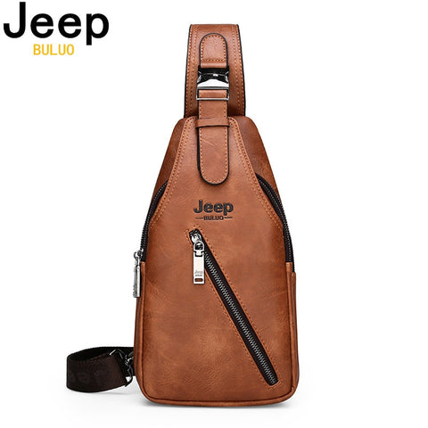 JEEP BULUO Brand Men's Large Capacity Chest Sling Bag