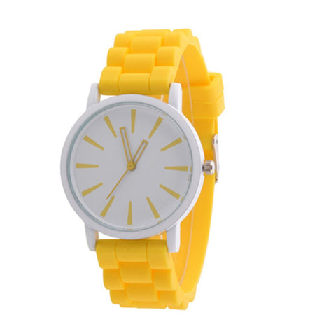 Ladies Yellow Watch Reloj Mujer Fashion Round Women